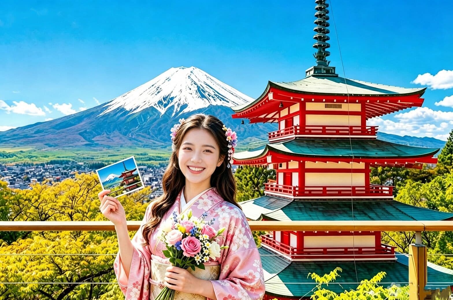 한국어 가이드🚩후지산 인생샷 당일치기：센겐공원, 가와구치호, 오시노, 혼마치,야마나카코